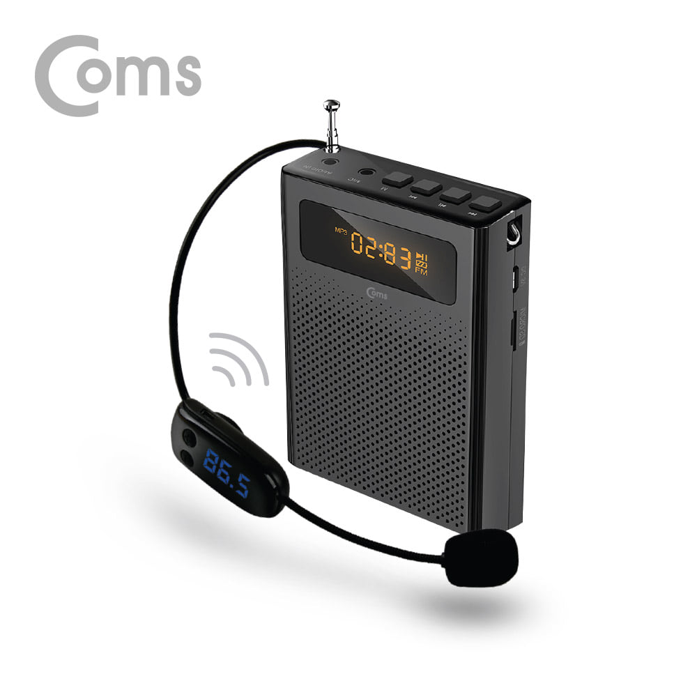 ABWW505 휴대용 무선 마이크 앰프 스피커 블랙 라디오