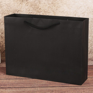 무지 가로형 쇼핑백(블랙) (32x25cm)