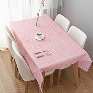 홈러브 격자무늬 식탁보(핑크) (90x137cm)