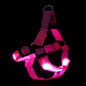 LED 강아지 하네스 가슴줄(S) (핑크) 반려동물가슴줄
