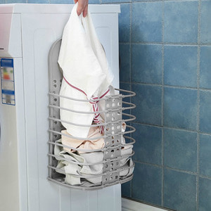 벽걸이 접이식 빨래바구니 세탁물 다용도 수납바스켓