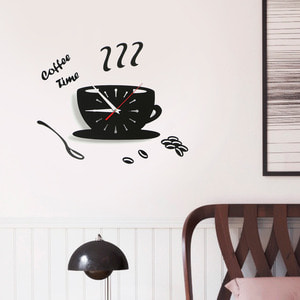 커피타임 붙이는 DIY 벽시계 주방 거실 포인트벽시계