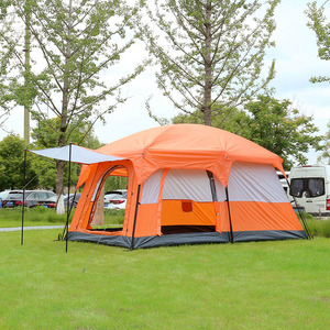 패밀리캠핑 거실형 텐트 대형 사계절 리빙쉘 오렌지