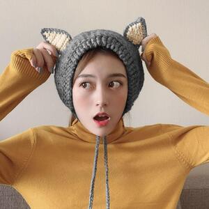 큐티 니트 귀도리 겨울 방한 여자 패션귀마개