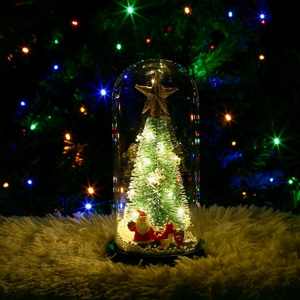LED 유리돔 크리스마스 트리 무드등(산타) 미니트리