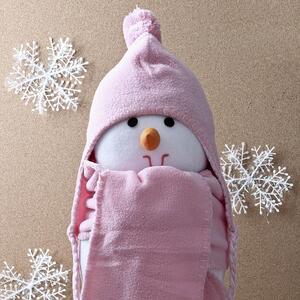 귀달이 모자 목도리 세트(소형-핑크) 겨울 방울모자