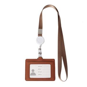 지갑형 사원증 케이스+목걸이줄(가로형) (브라운)