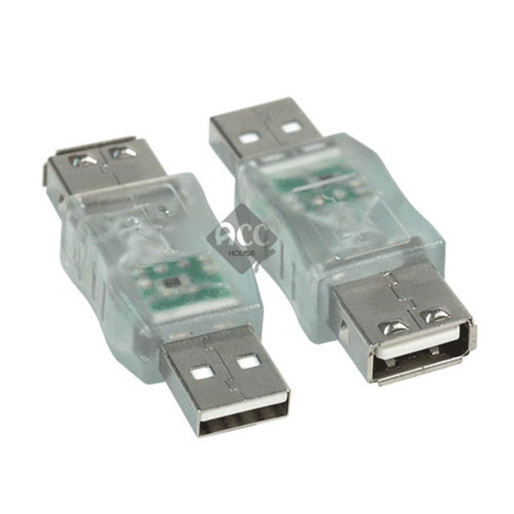 H8454 USB LED젠더 A숫-A암 적색 단자잭 커넥터 짹 핀