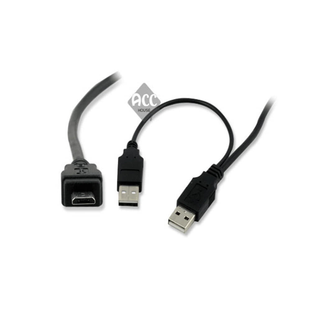 H90592 USB A-마이크로B 듀얼케이블-1.5m 커넥터 변환