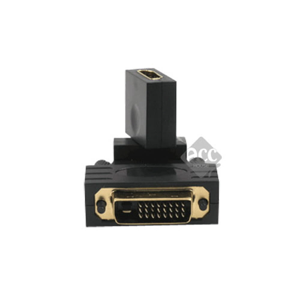 J957-2 HDMI암-DVI숫 변환젠더 회전형 잭 짹 핀 변환
