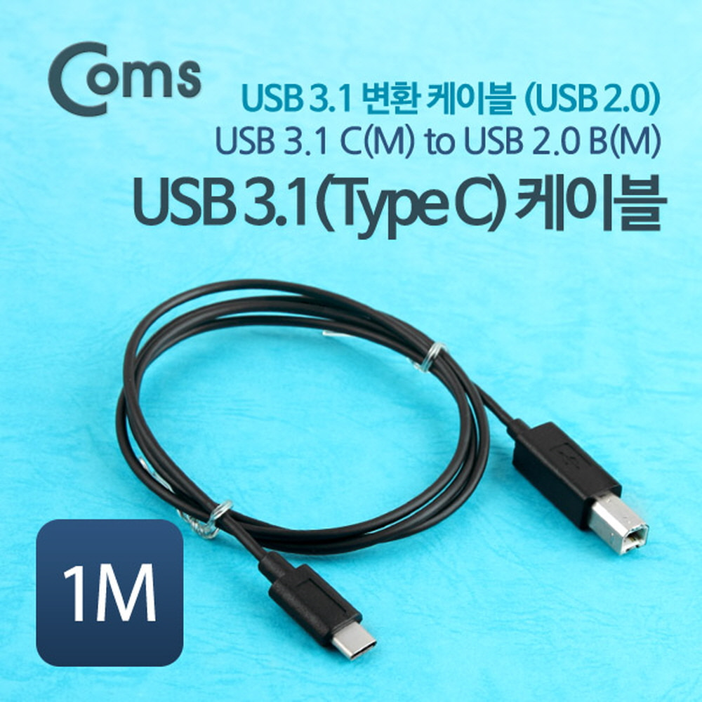 ABWT369 USB 3.1 C타입 to USB B 변환 케이블 1M 단자