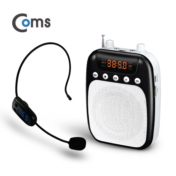 ABWW328 휴대용 FM 무선 마이크 앰프 스피커 블랙