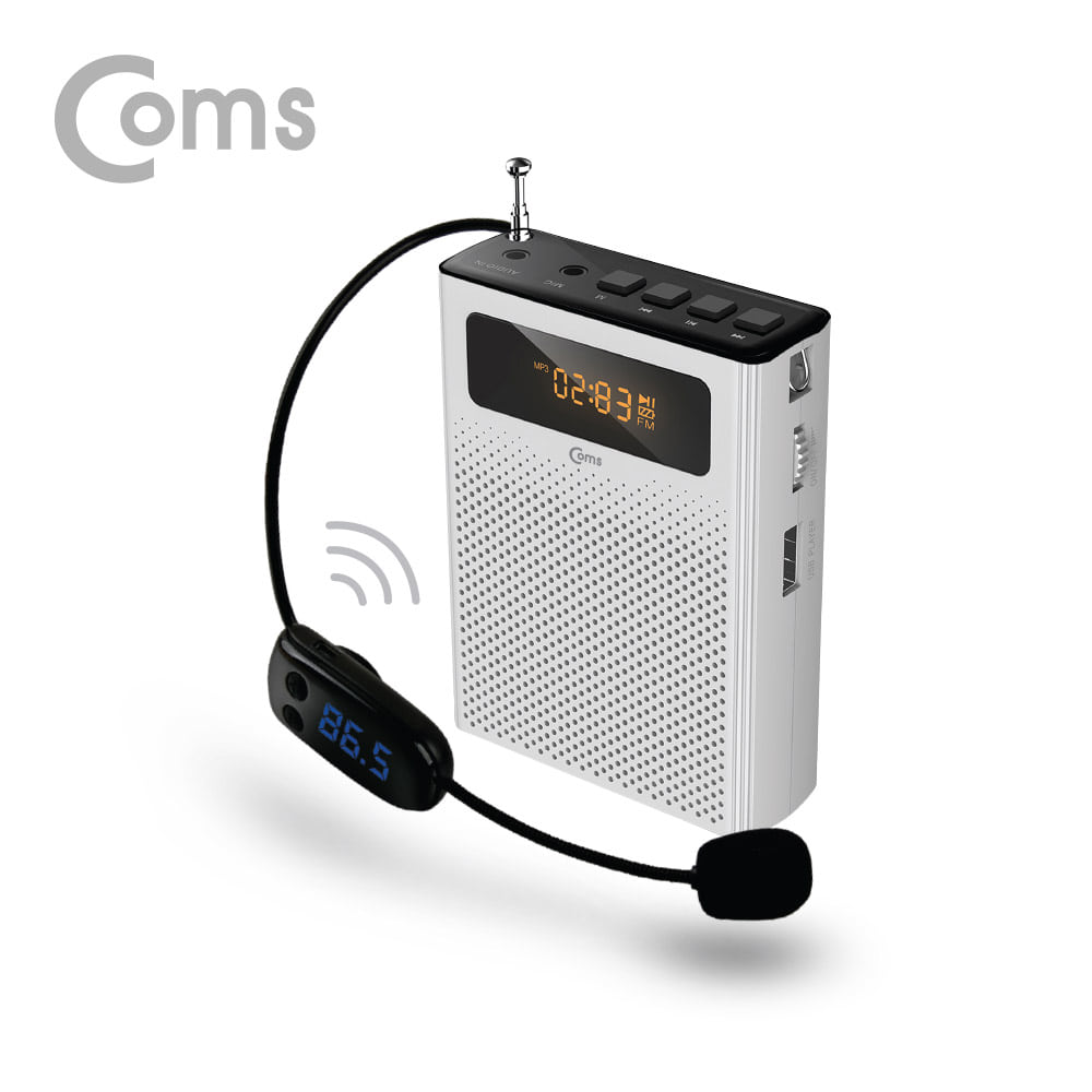 ABWW506 휴대용 무선 마이크 앰프 스피커 흰색 라디오